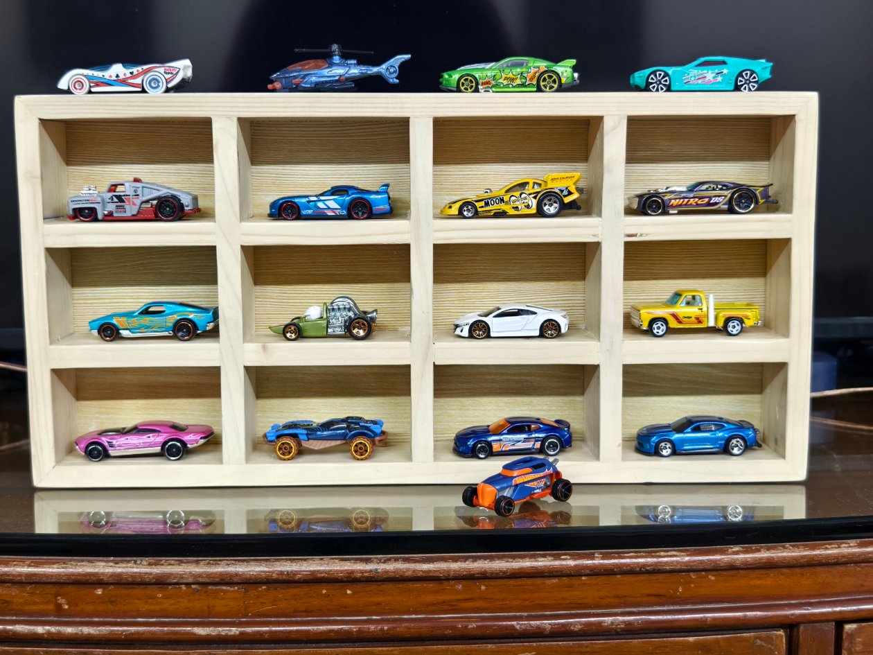 Wooden Hot Wheels Display Unit