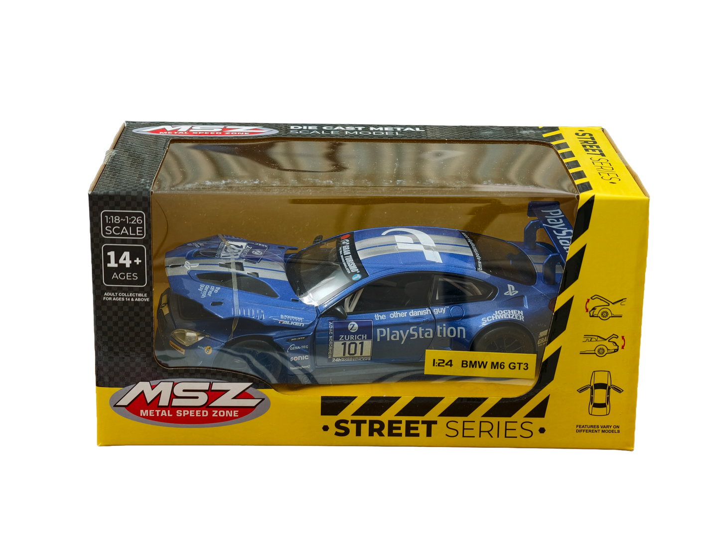 BMW M6 GT3 Blue 1:24 MSZ