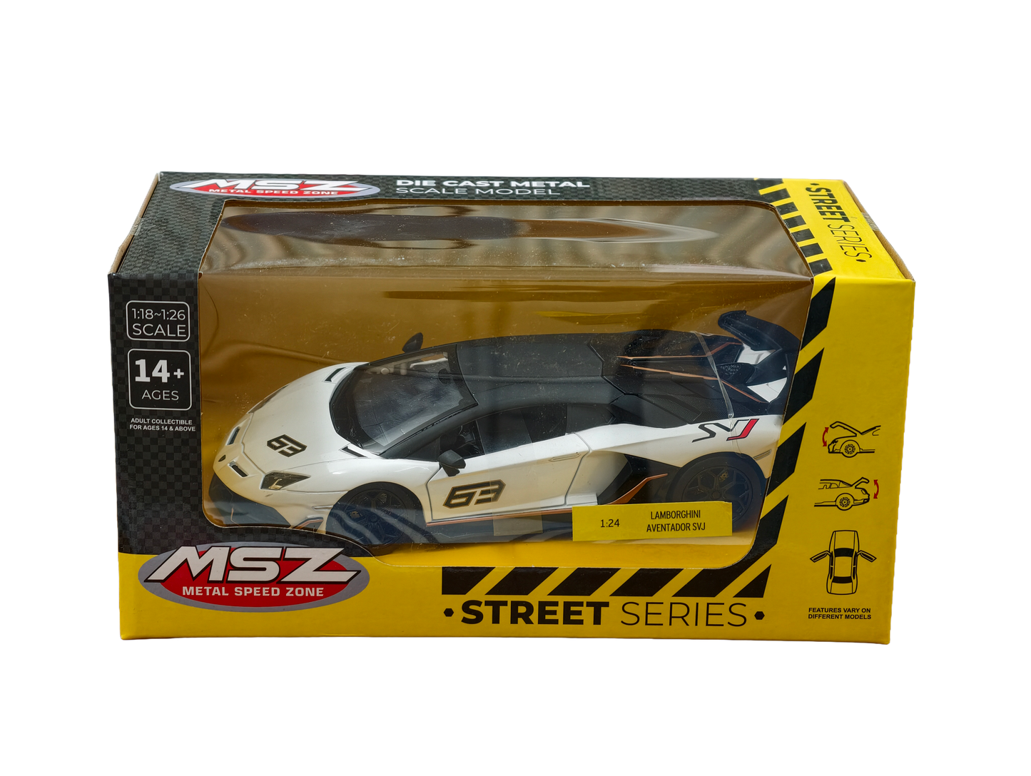 Lamborghini Aventador SVJ White 1:24 MSZ