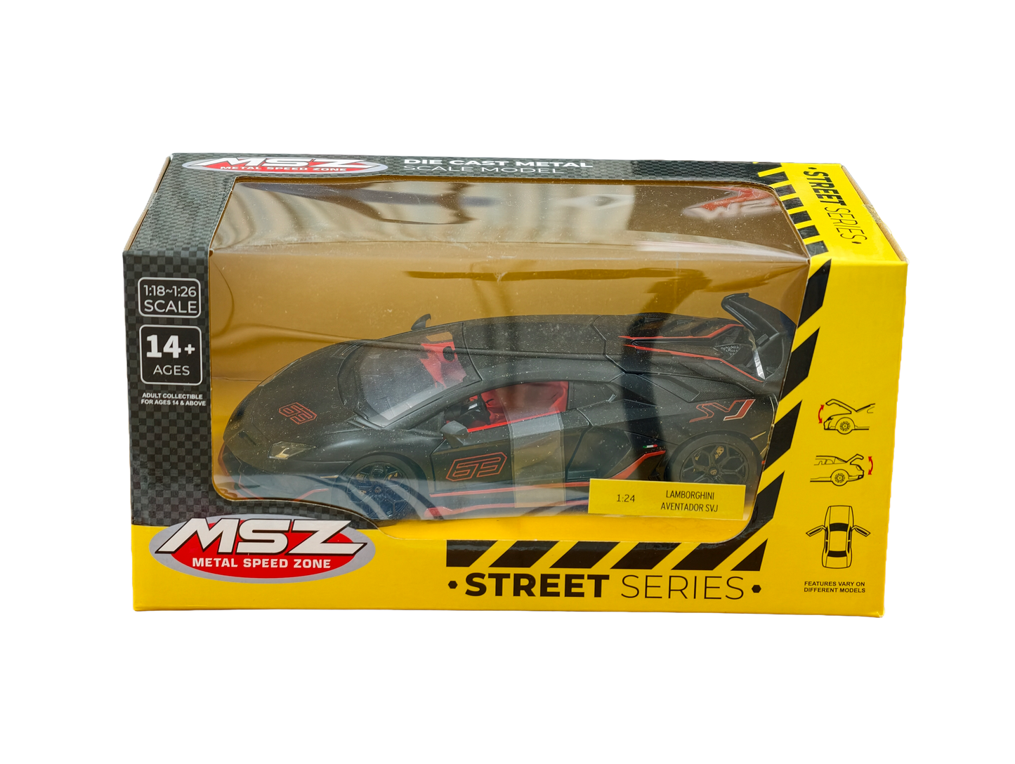 Lamborghini Aventador SVJ Black 1:24 MSZ