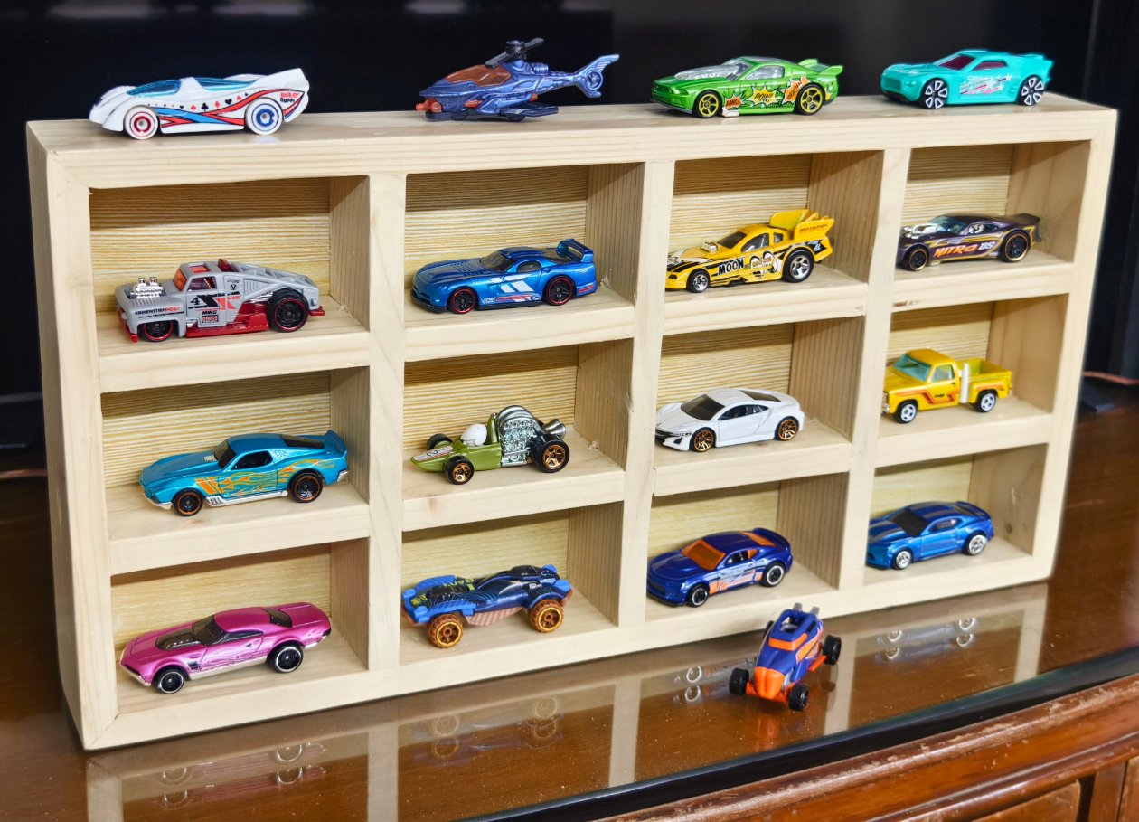 Wooden Hot Wheels Display Unit
