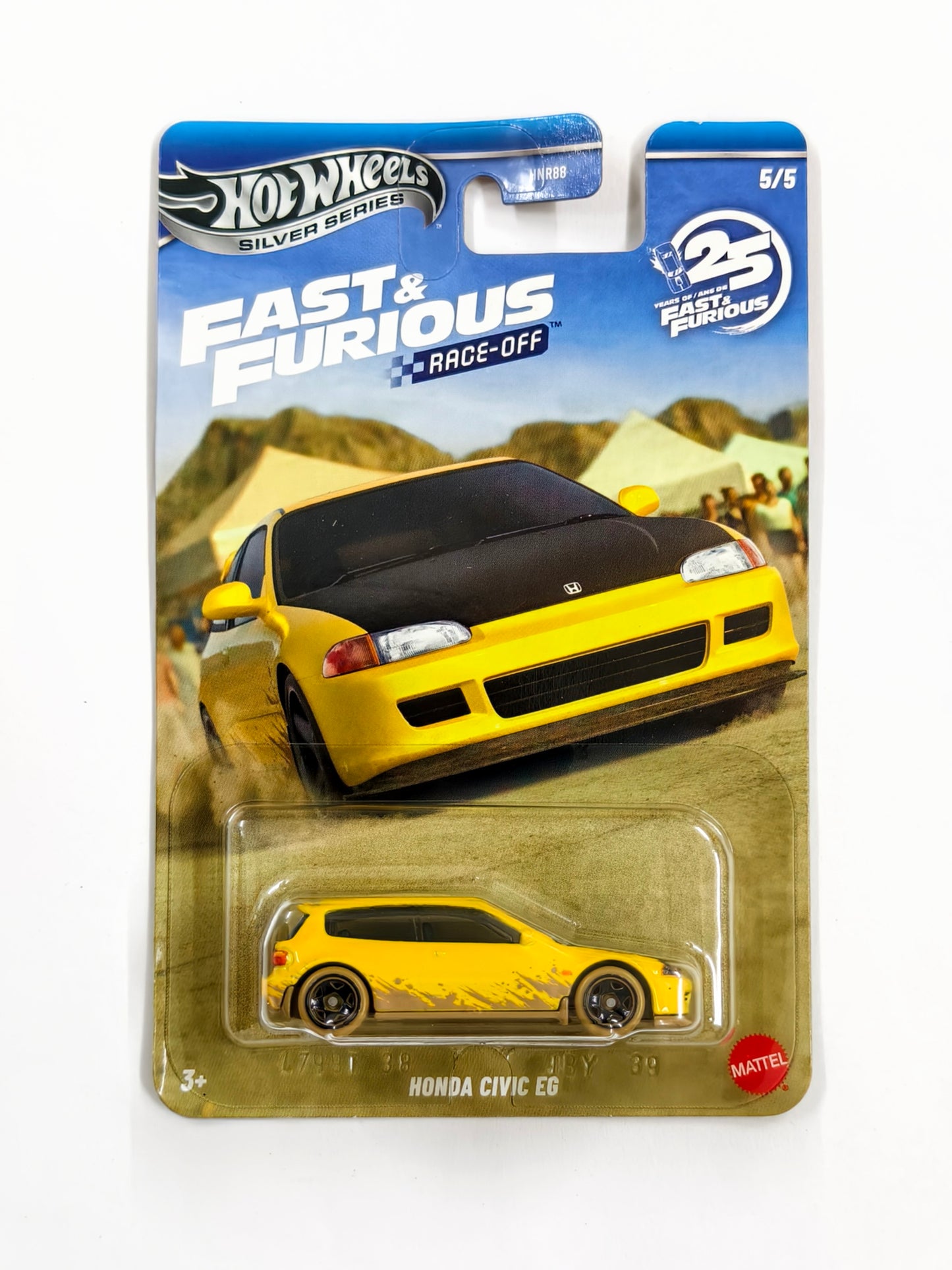 Honda Civic EG Yellow Fast & Furious Race Off Silver Series