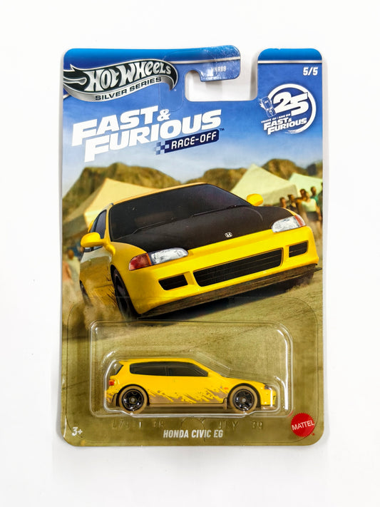 Honda Civic EG Yellow Fast & Furious Race Off Silver Series