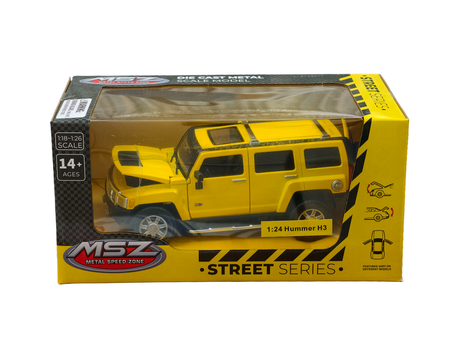 Hummer H3 Yellow 1:24 MSZ